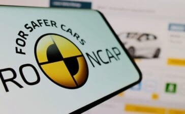 An image of a phone screen showing the Euro NCAP logo and a computer screen showing Euro NCAP's website