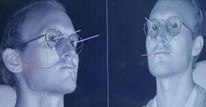 The view from an eye tracking camera measuring a person's gaze direction